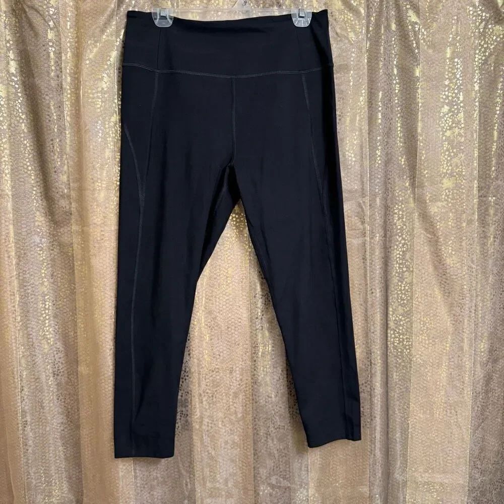 Girlfriend Collective Black Compressive High-Rise Leggings 7/8 Length XL